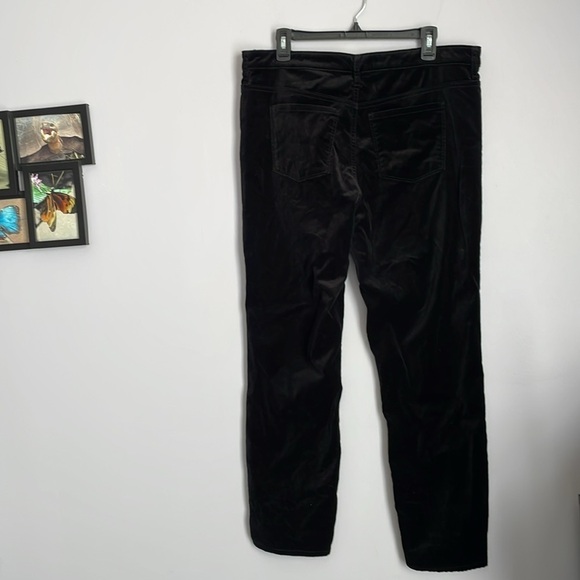 Well Worn Black Velvet Straight Leg High Rise Pants size 14/34 - Picture 9 of 13